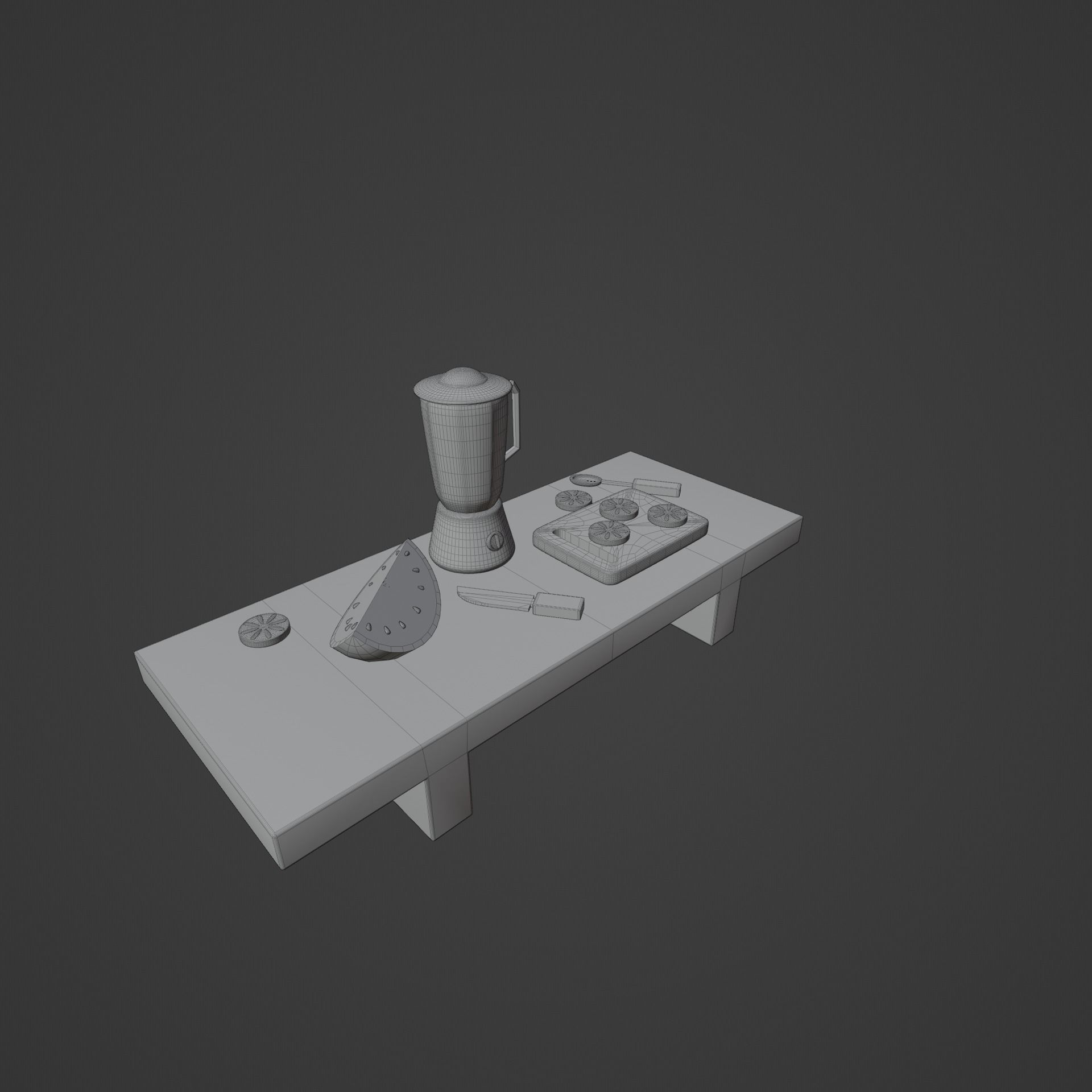 Toy kitchen set Fruit Table 3D model_12