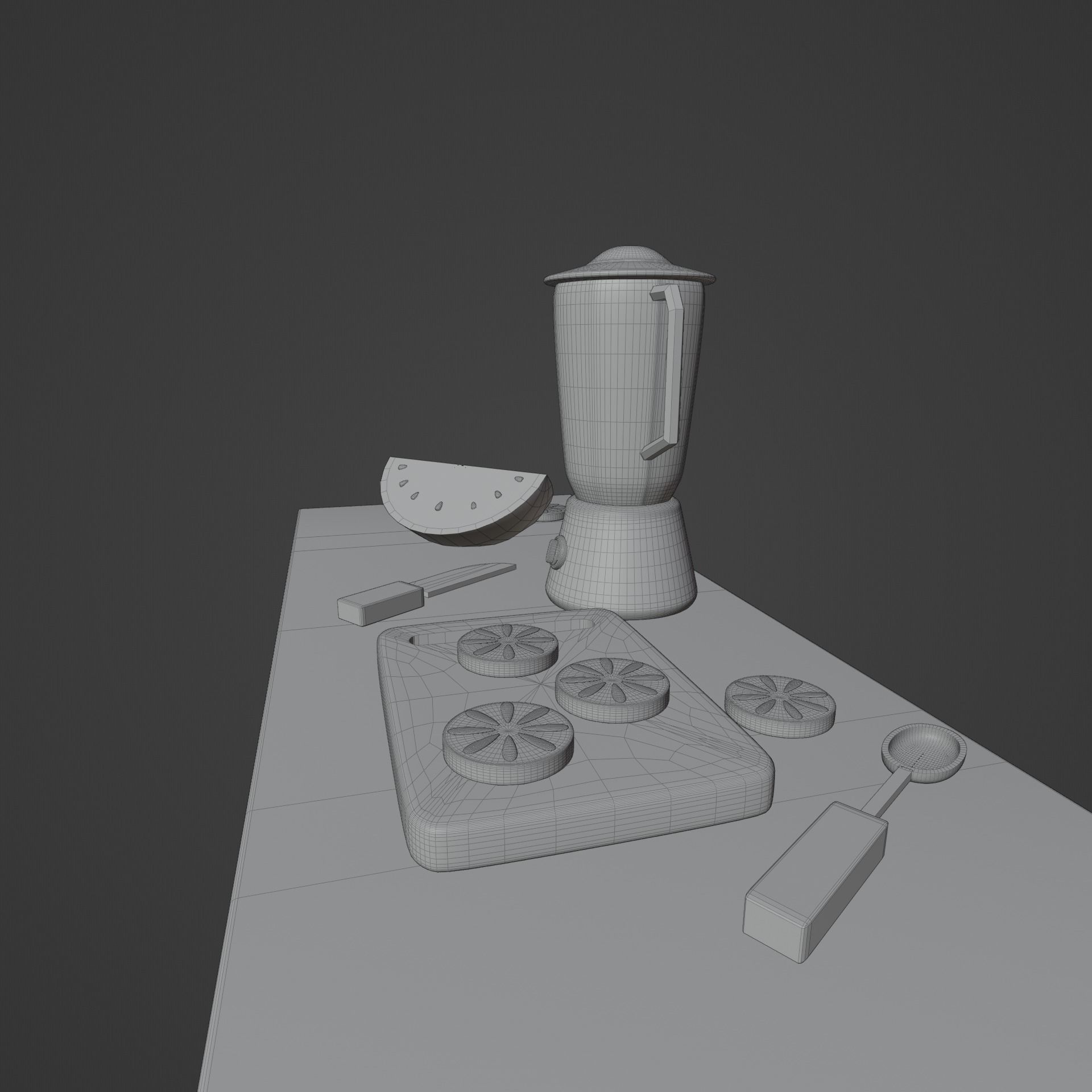 Toy kitchen set Fruit Table 3D model_14