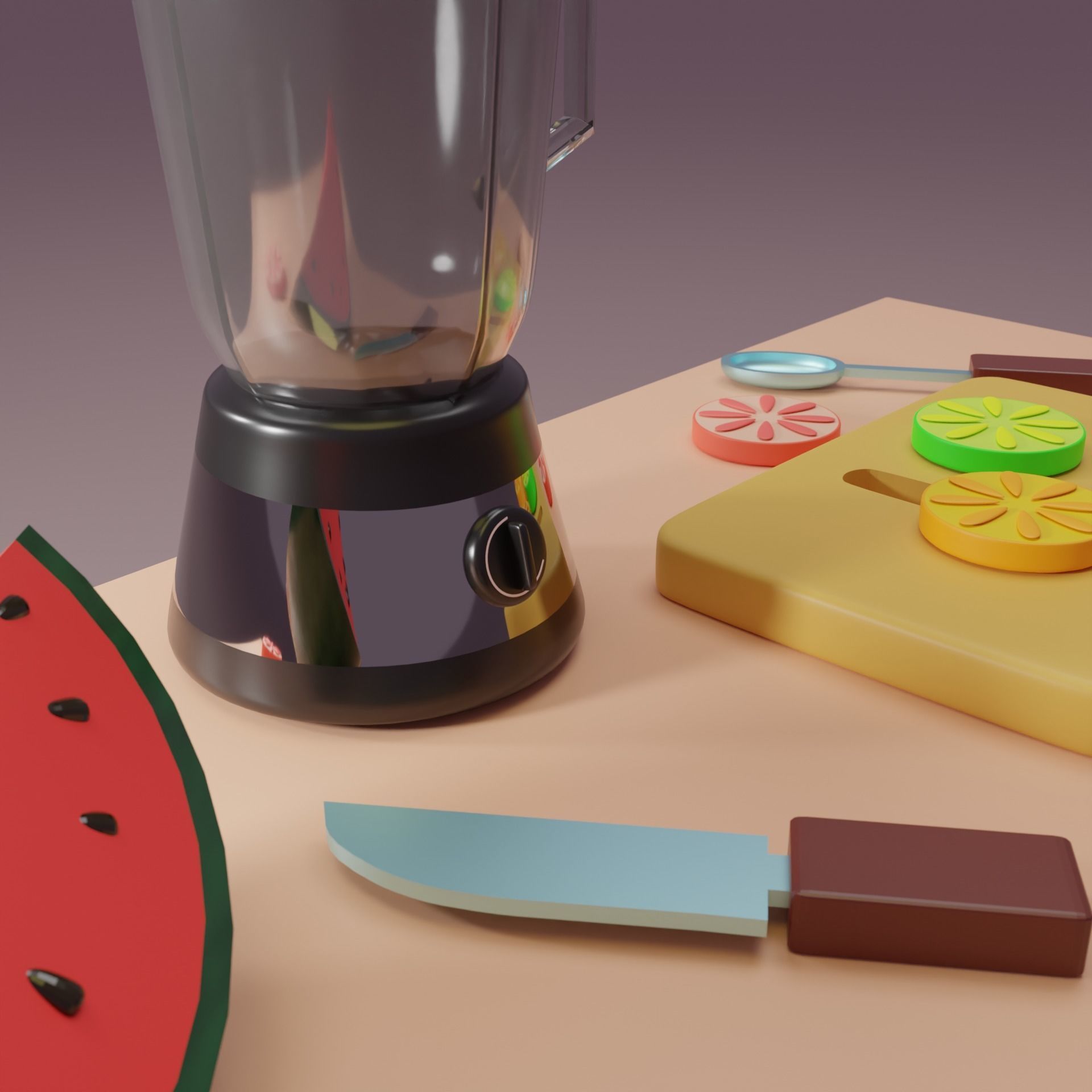 Toy kitchen set Fruit Table 3D model_2