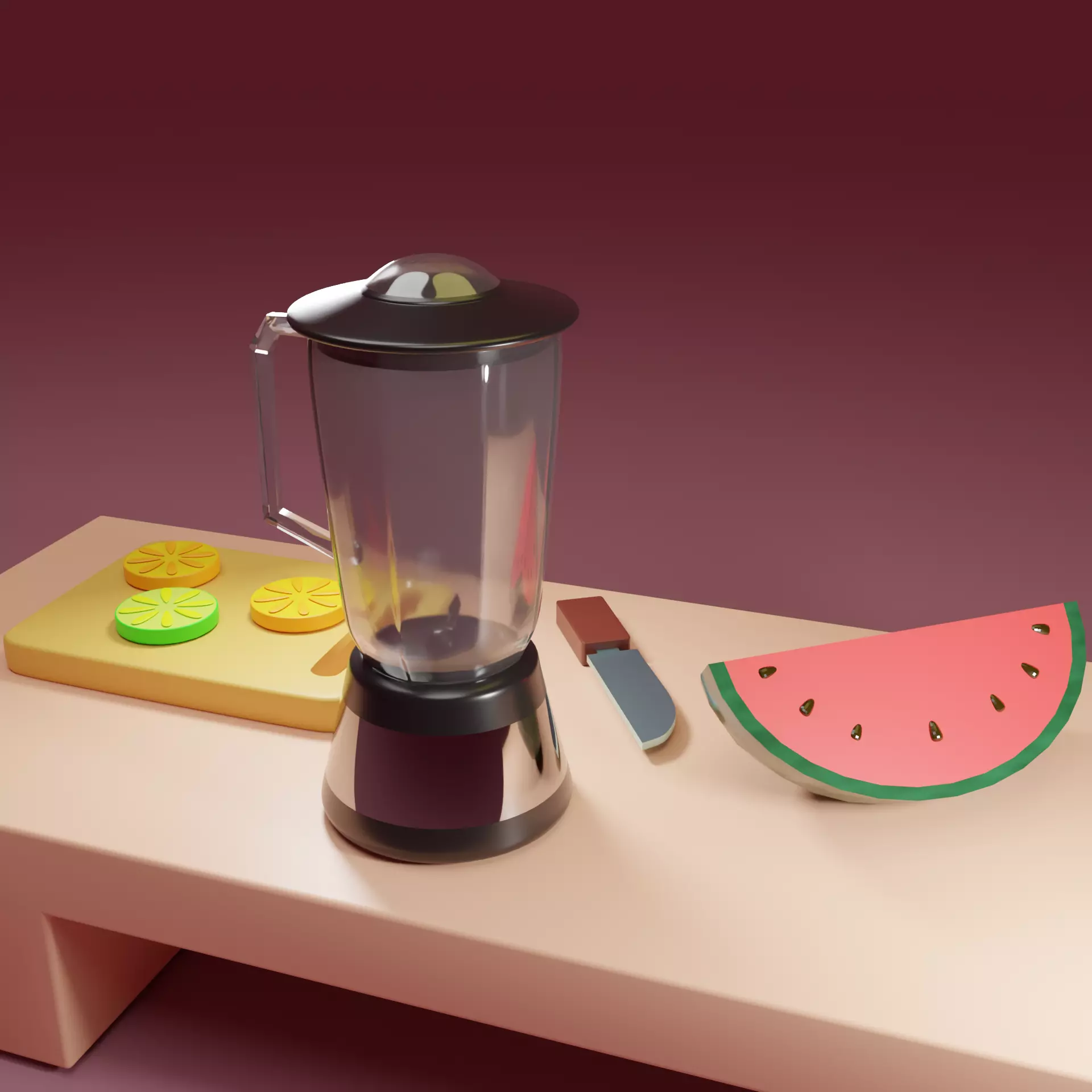 Toy kitchen set Fruit Table 3D model_0