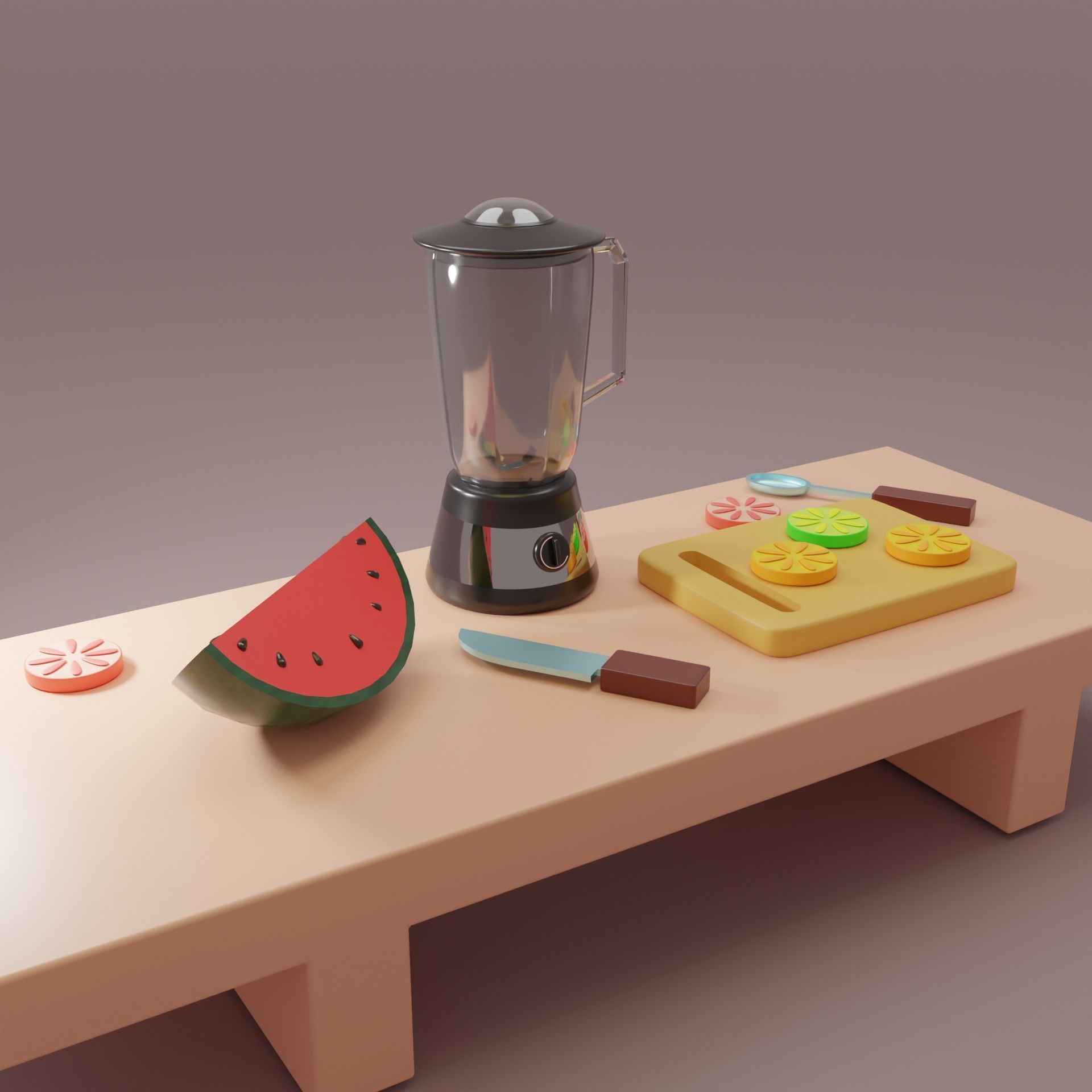 Toy kitchen set Fruit Table 3D model_1