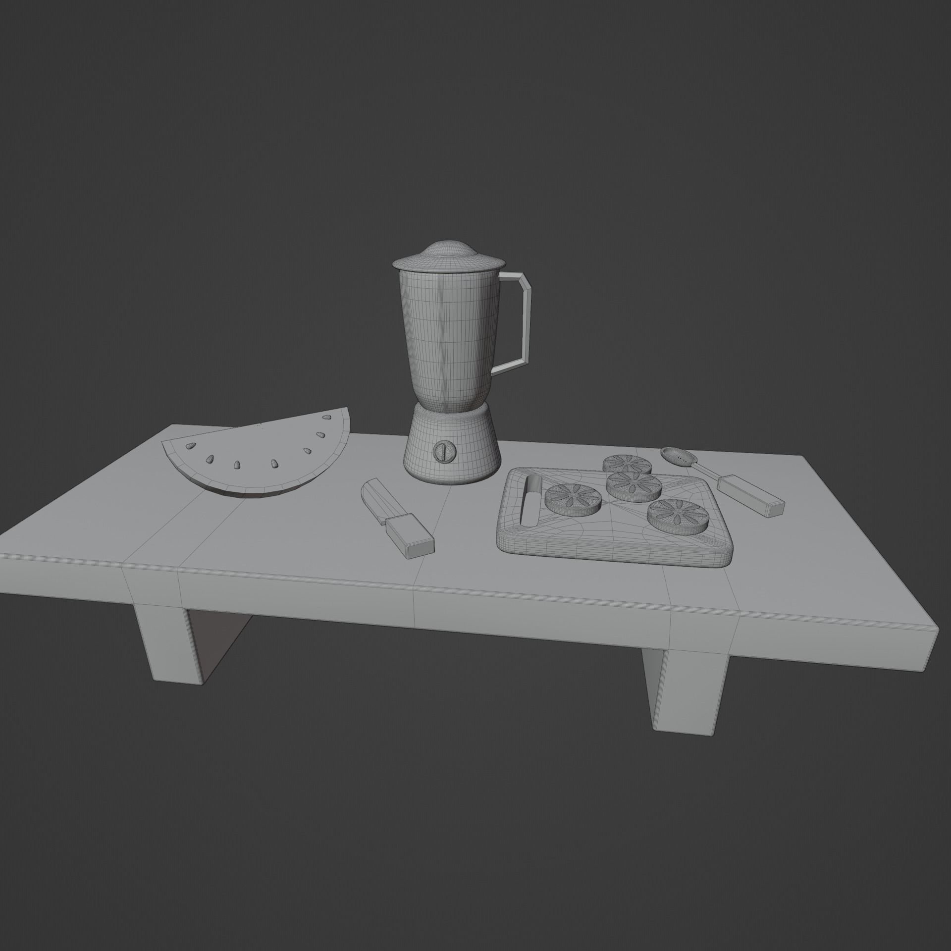 Toy kitchen set Fruit Table 3D model_11