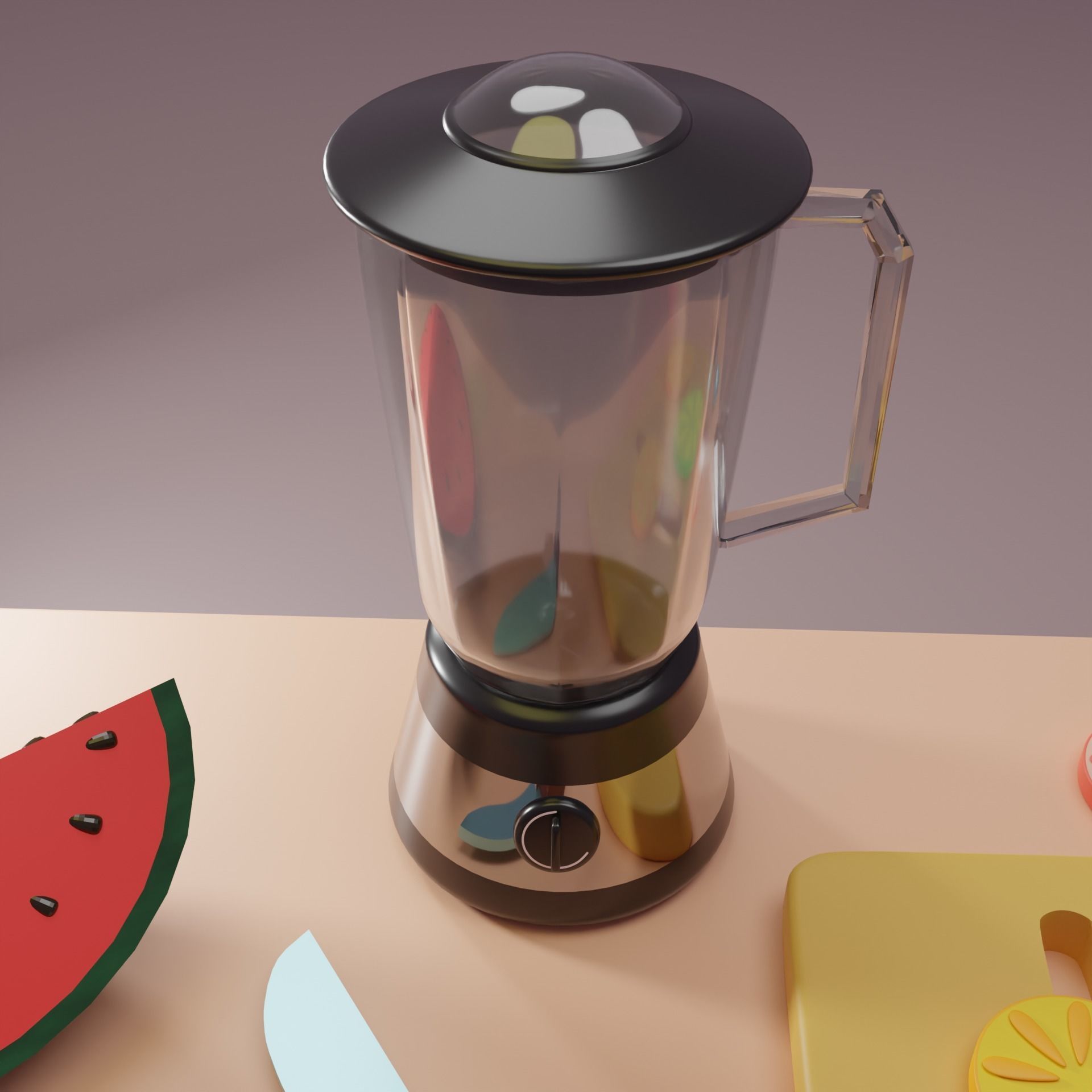 Toy kitchen set Fruit Table 3D model_6