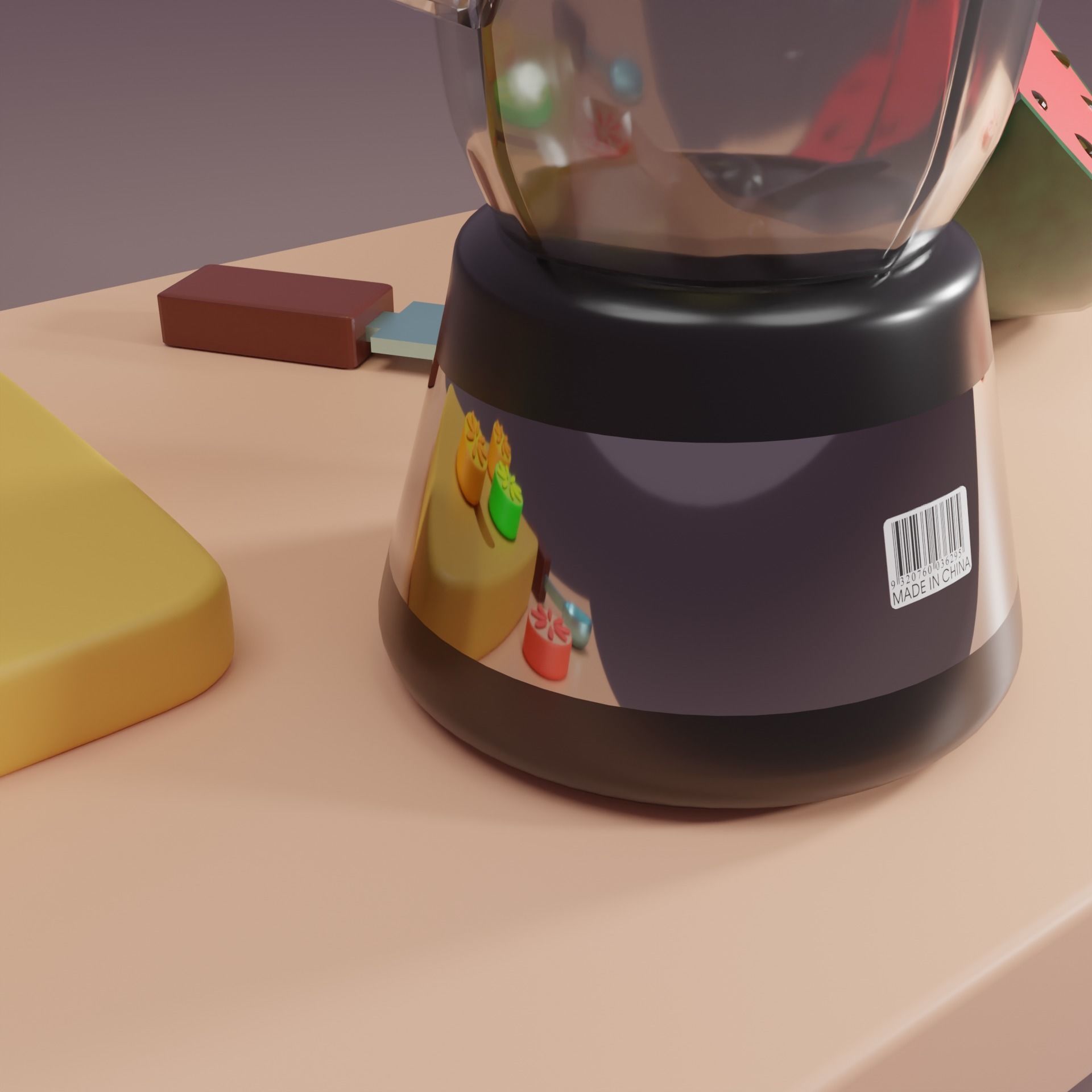 Toy kitchen set Fruit Table 3D model_7