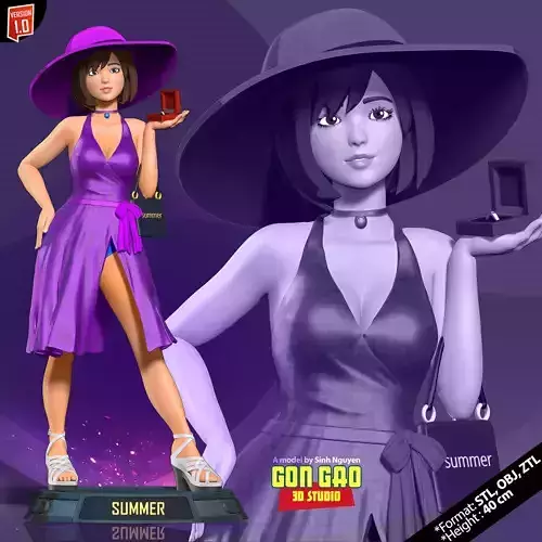 The girl shopping 3D print model