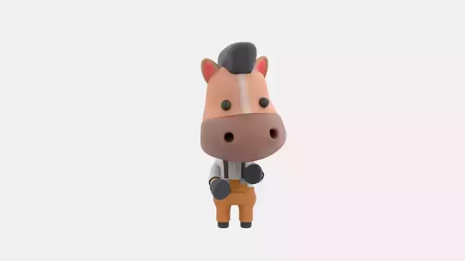 Cute Horse 3D Illustration