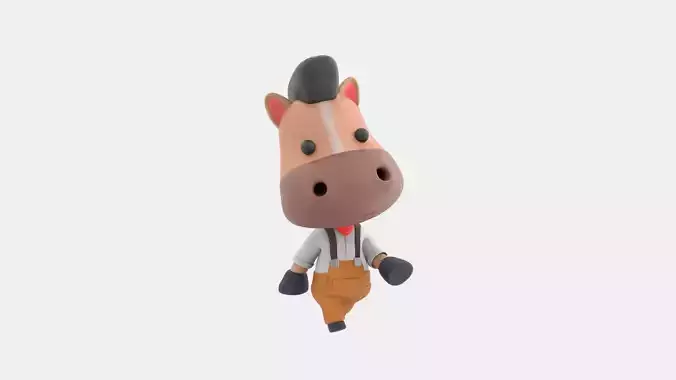 Cute Horse 3D Illustration