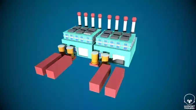 Low Poly Stylized Building -7 - Mobile Game Ready Asset