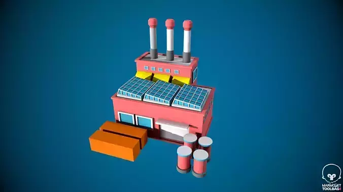 Low Poly Stylized Building -8 - Mobile Game Ready Asset