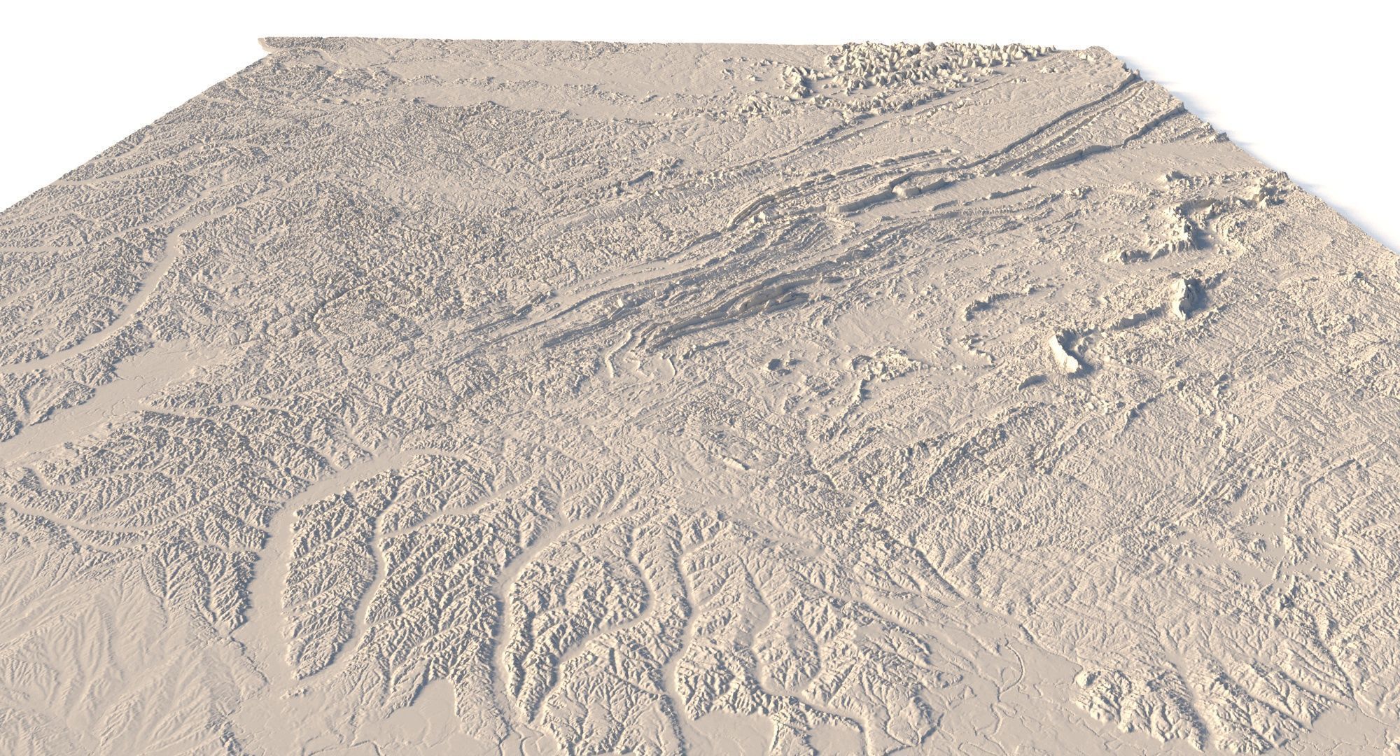 Alabama Topographic Map STL Model 3D print model_6