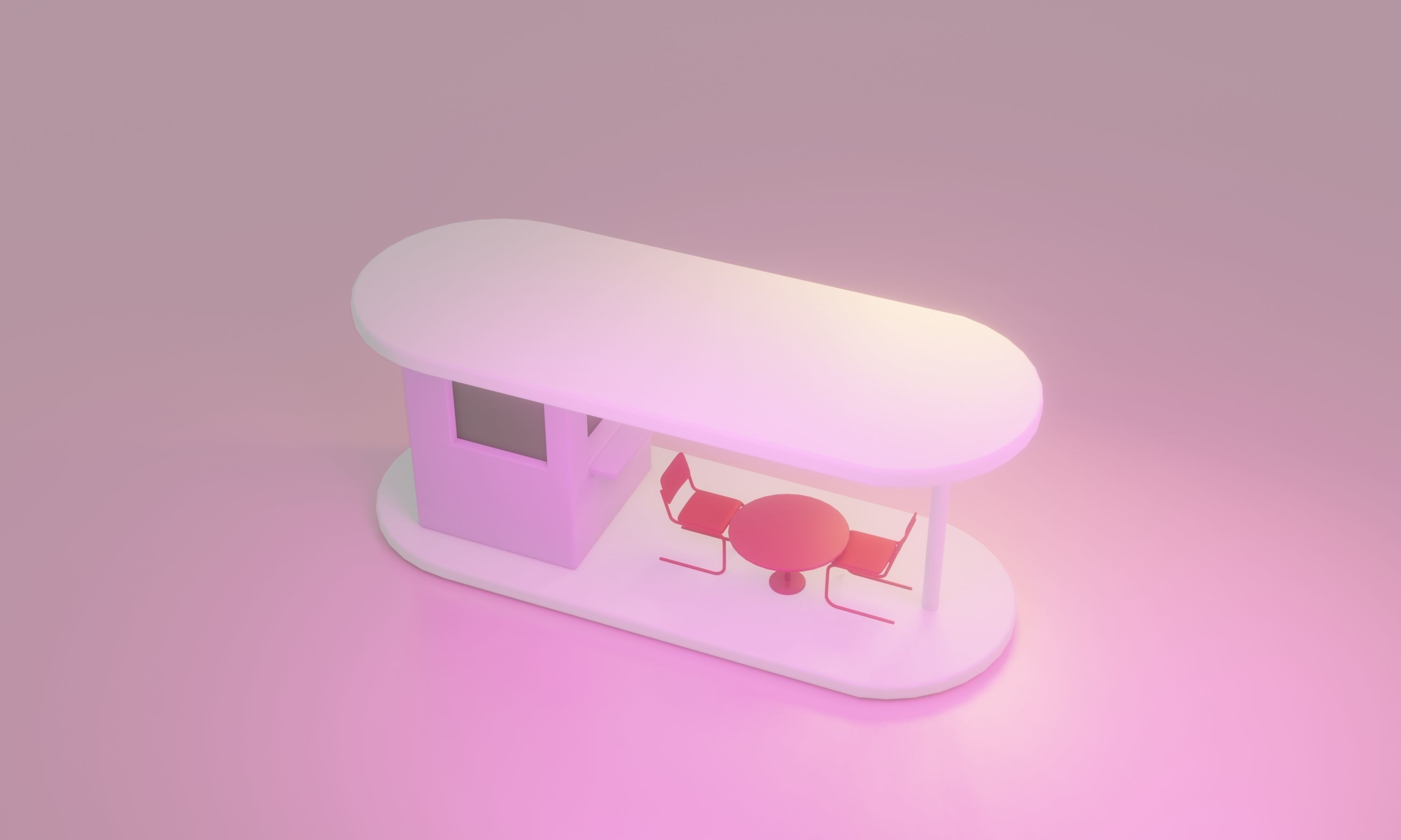 Kiosk street food base model 3D model_3