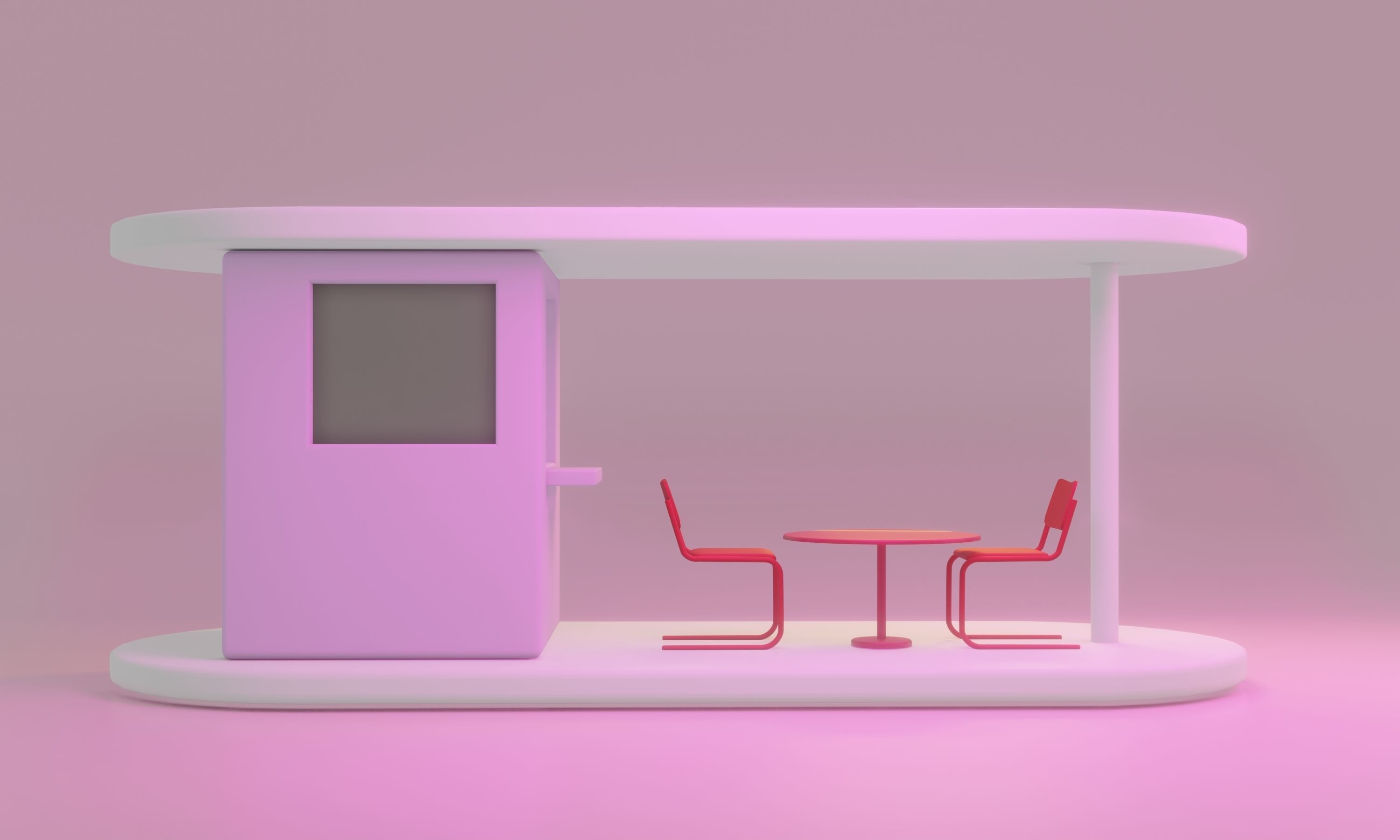 Kiosk street food base model 3D model_2