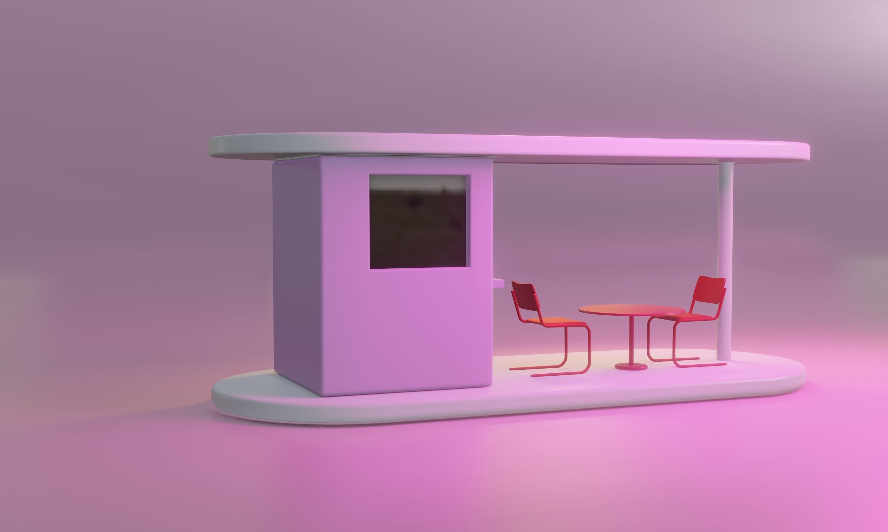 Kiosk street food base model 3D model_1
