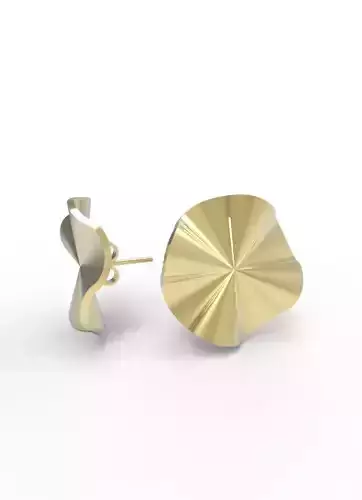 Rounded Wave Gold Earring Jewelry