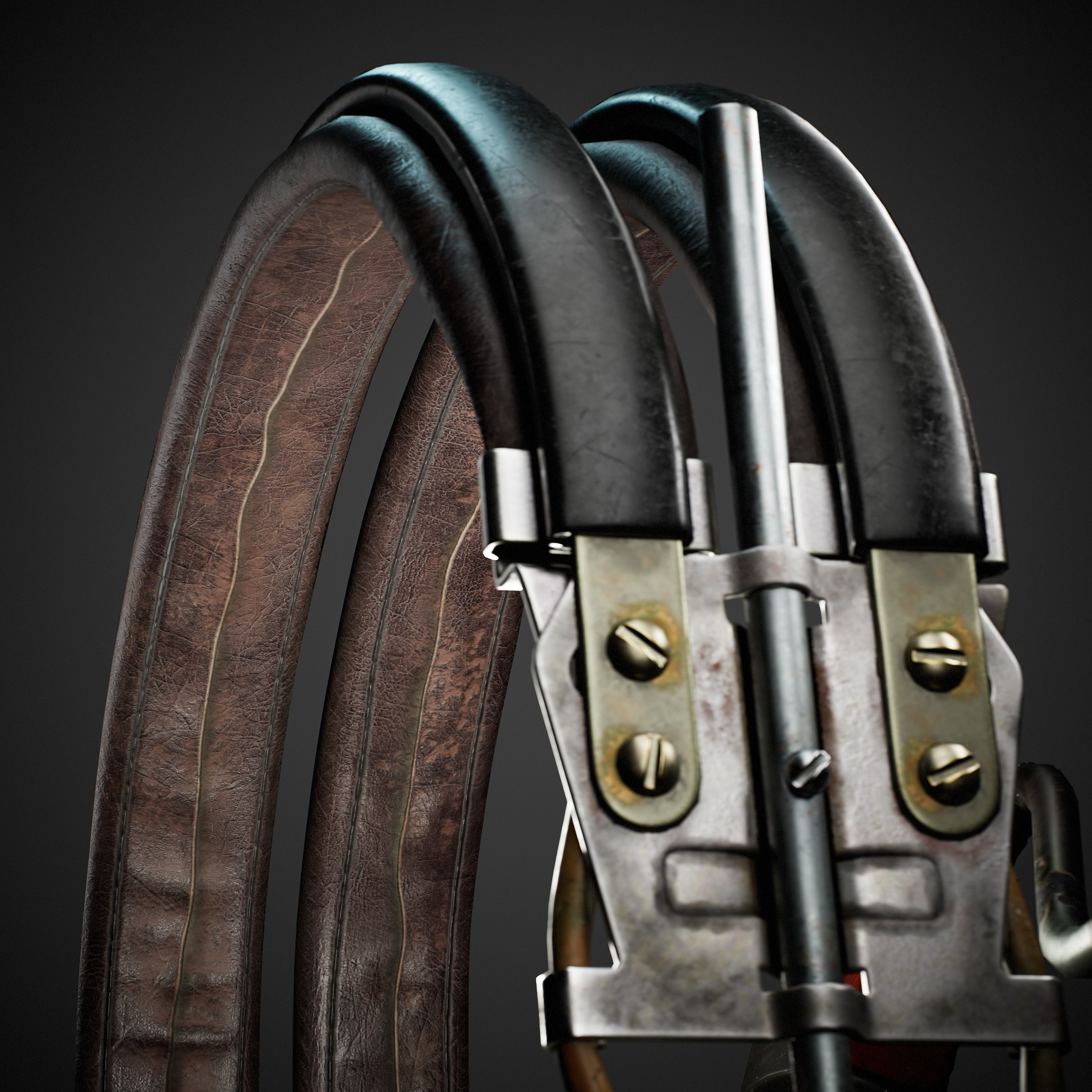 USSR headphones AG-2 Low-poly 3D model_7