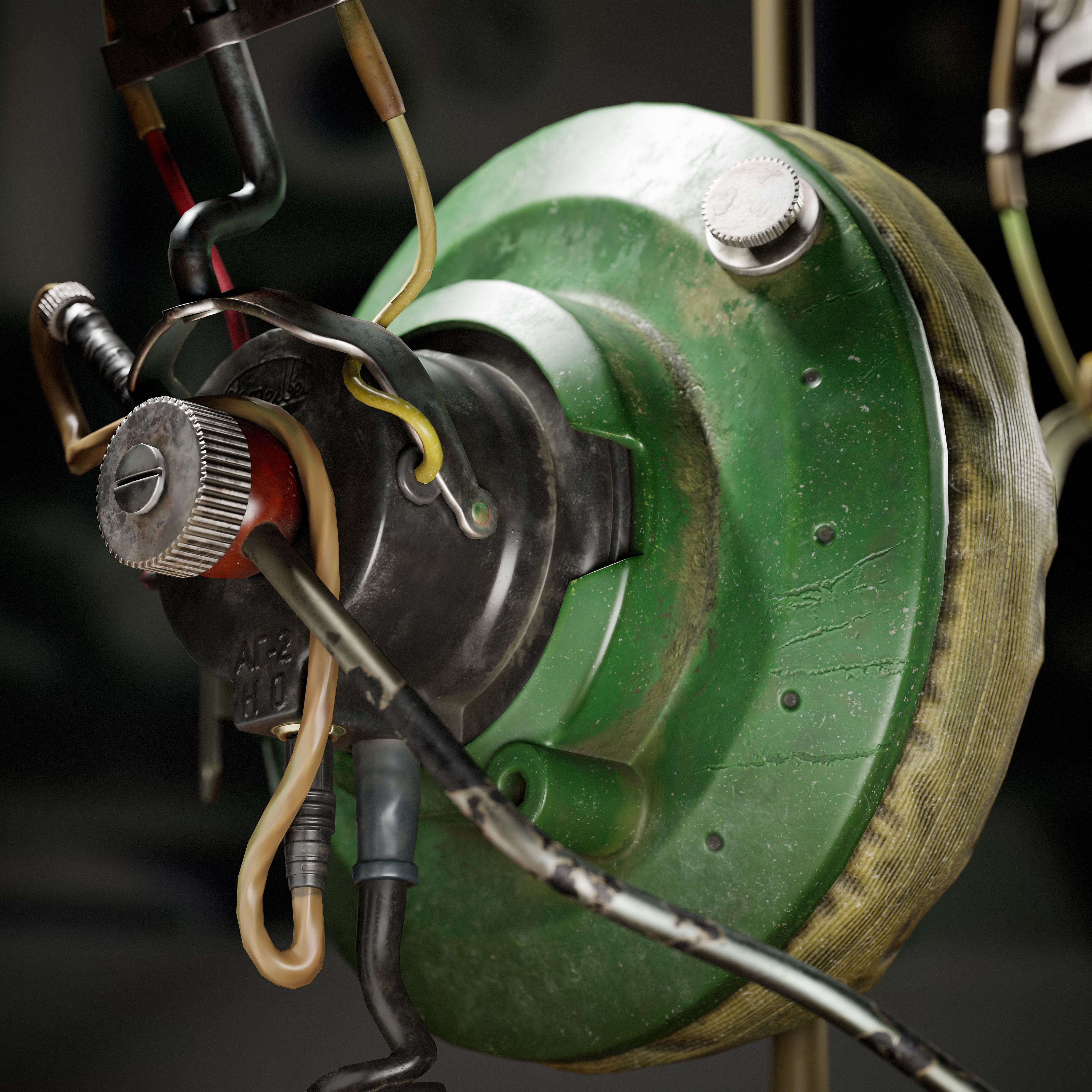 USSR headphones AG-2 Low-poly 3D model_5