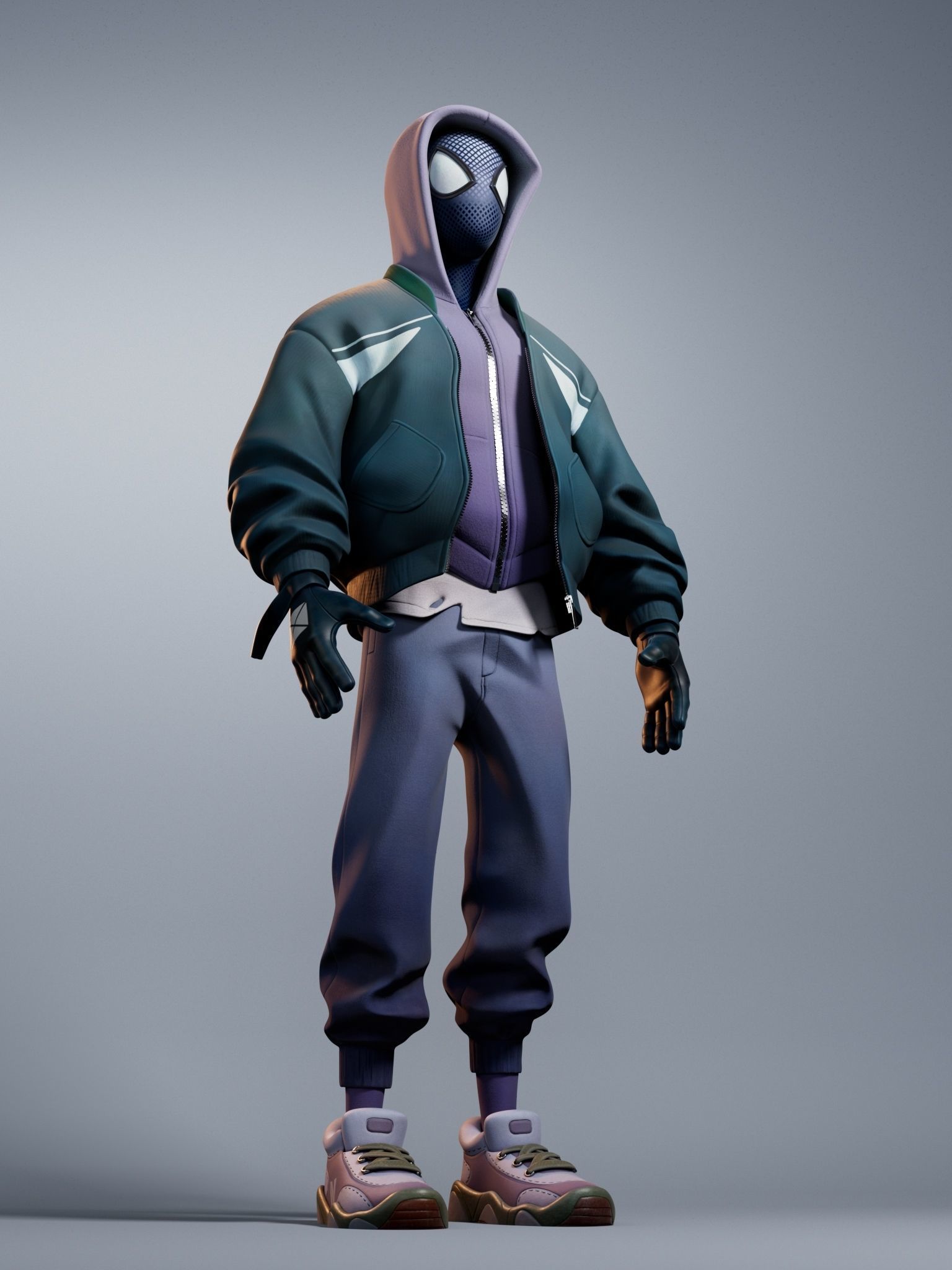 Spider-Man Low-poly 3D model_3