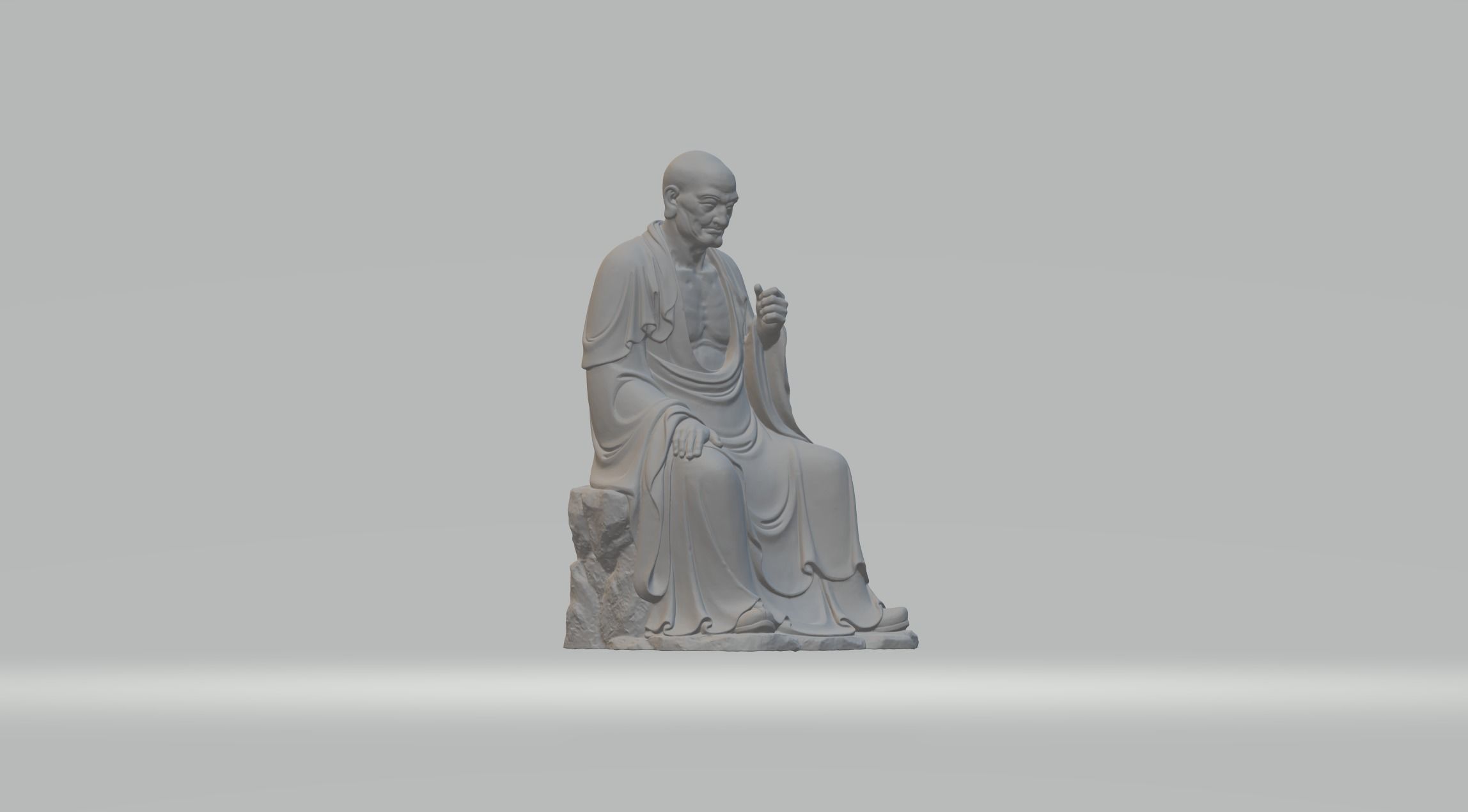 Arhat Buddhist Deity Statue 3D print model_3