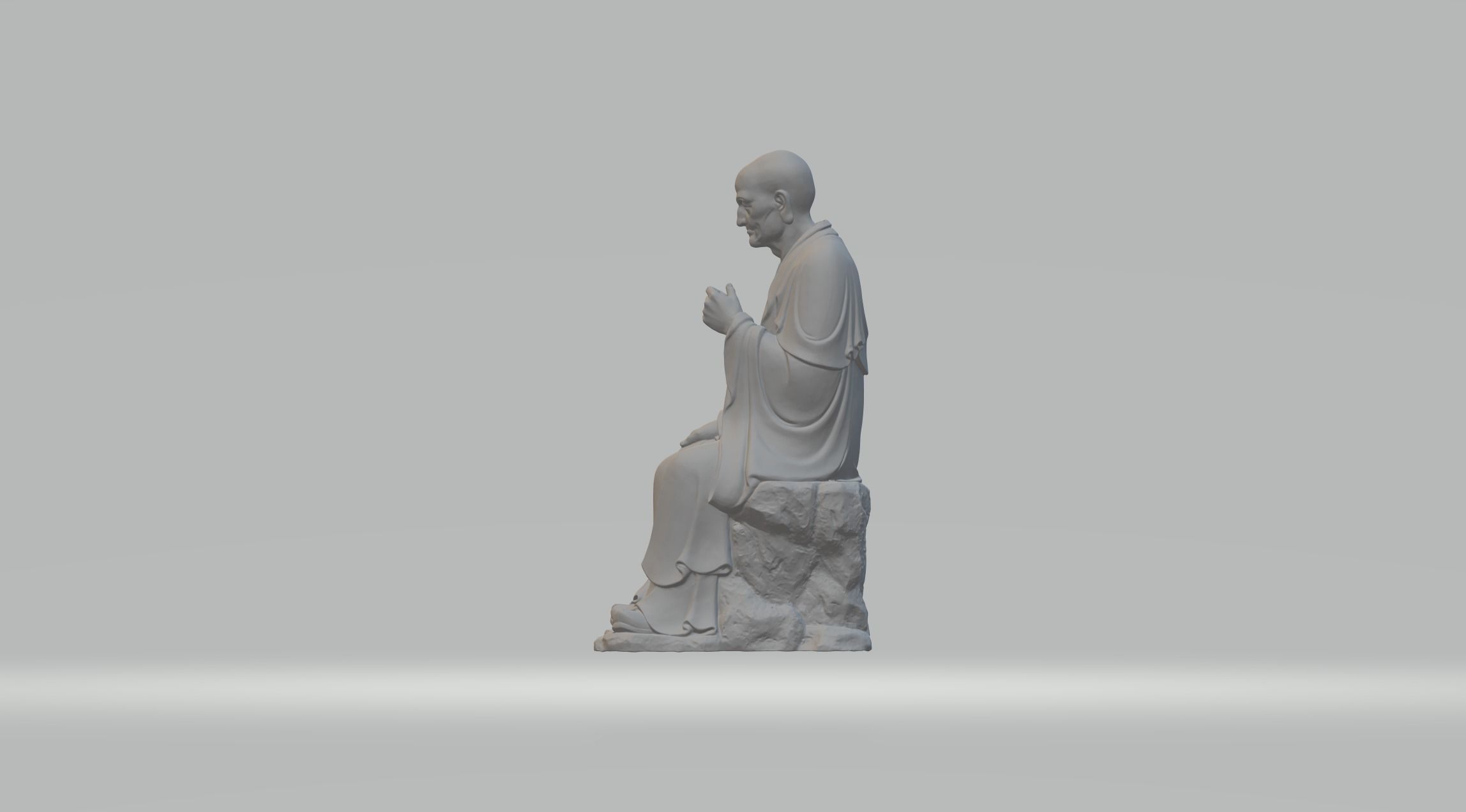 Arhat Buddhist Deity Statue 3D print model_1
