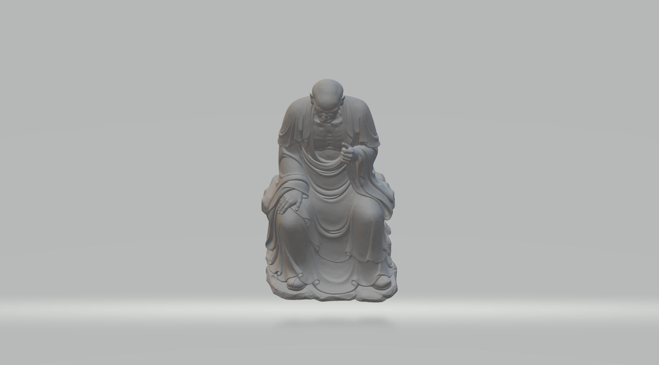 Arhat Buddhist Deity Statue 3D print model_4