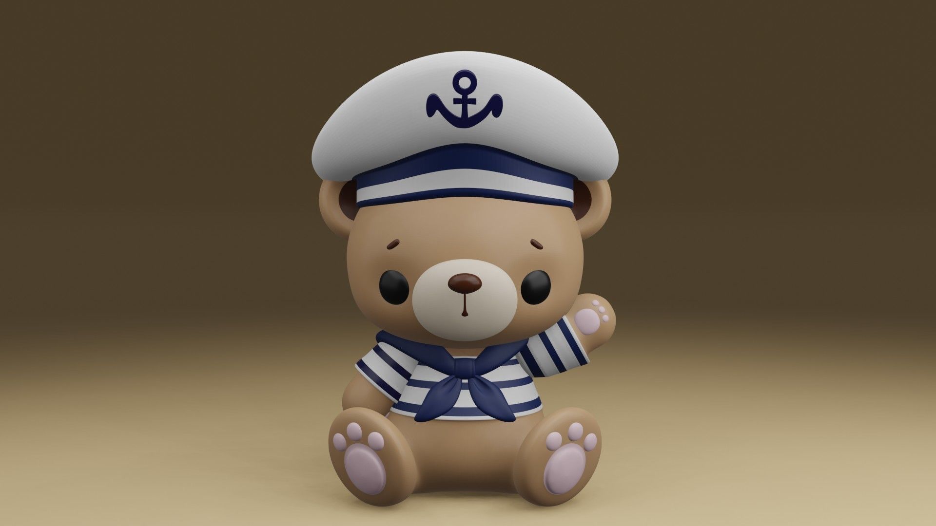 bear captain 3D print model_7