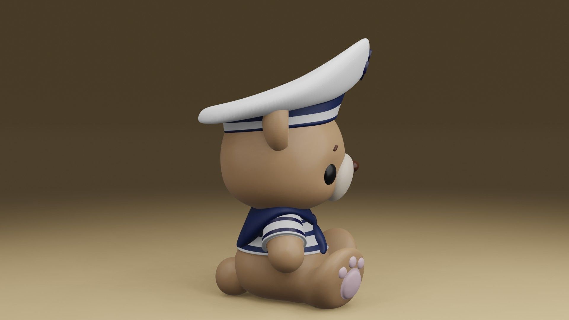bear captain 3D print model_9