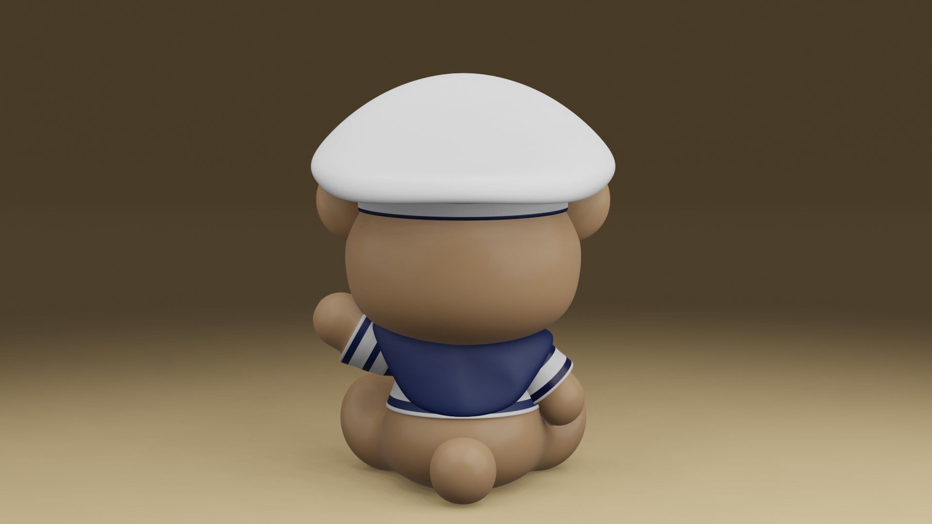 bear captain 3D print model_11