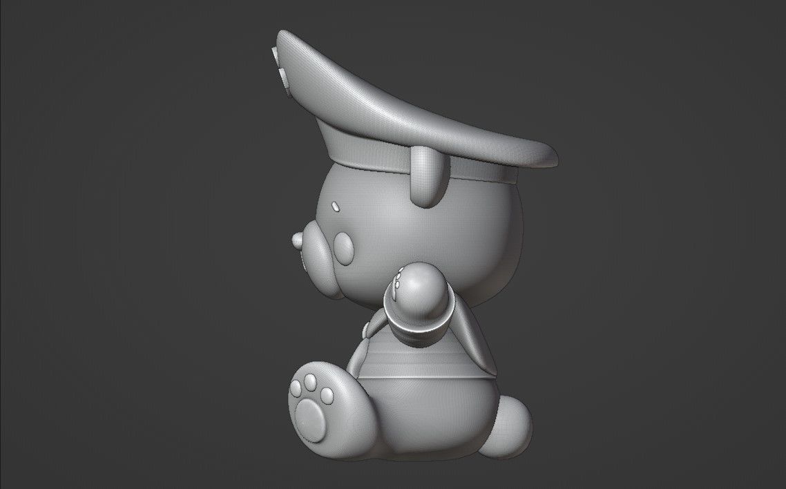 bear captain 3D print model_5