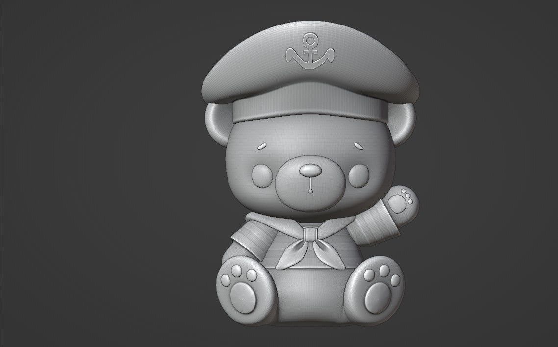 bear captain 3D print model_2