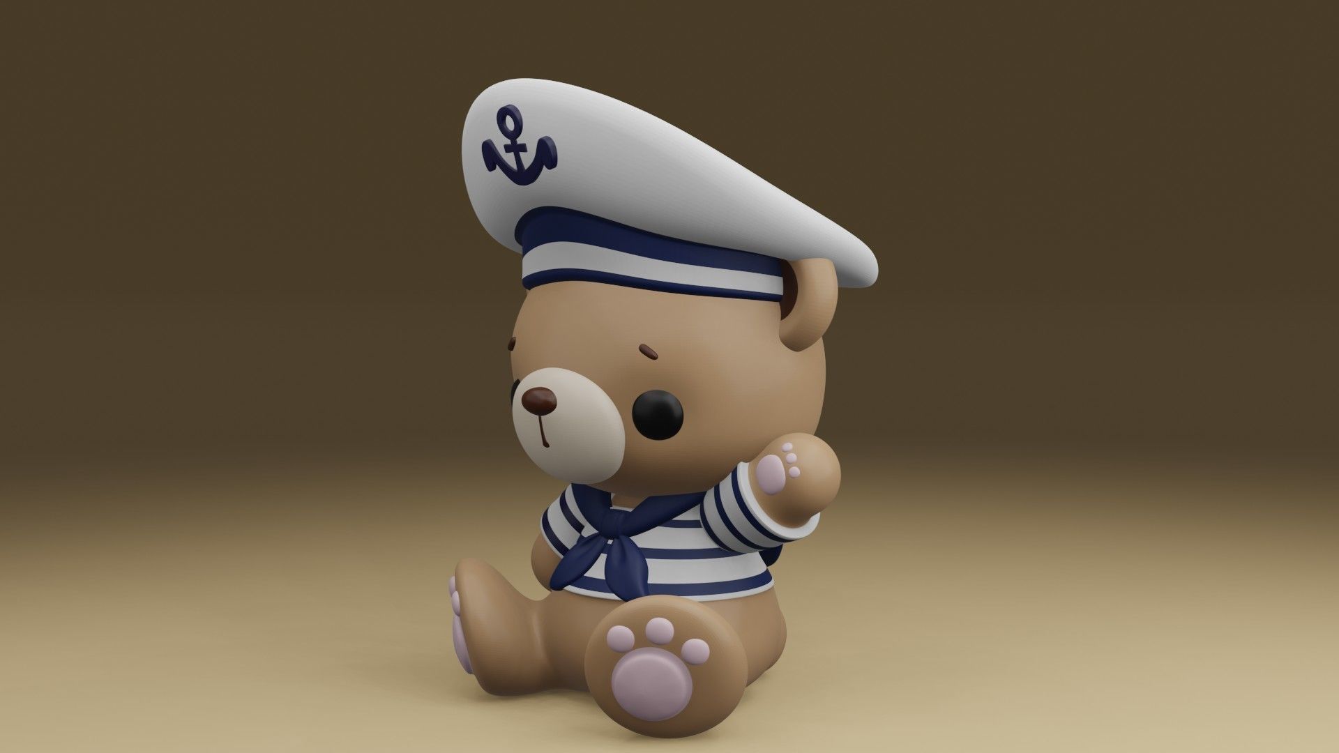 bear captain 3D print model_14