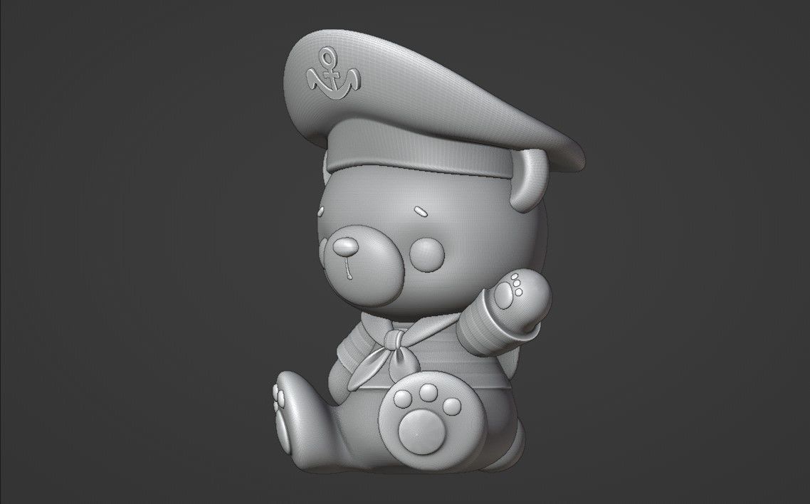 bear captain 3D print model_6
