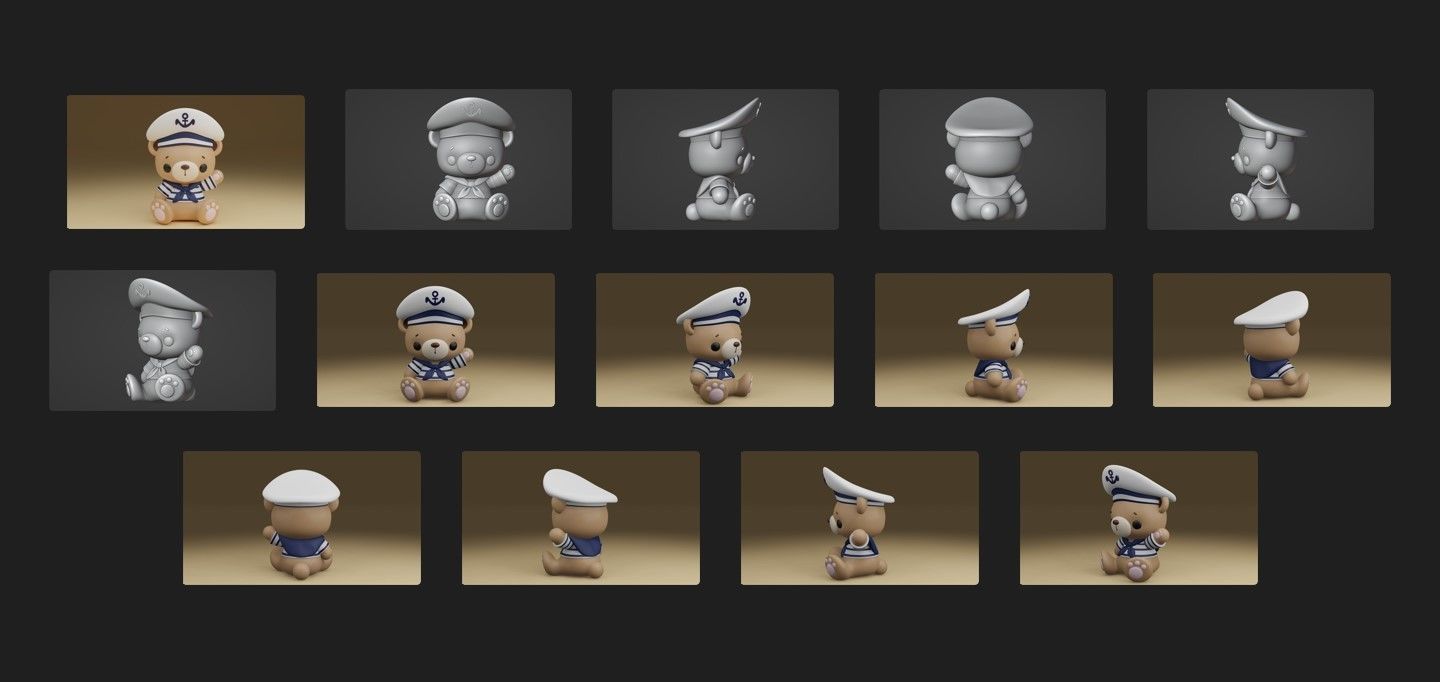 bear captain 3D print model_1