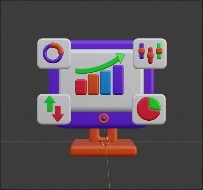 Investment 3d Illustration  Icon Pack 3D model_52