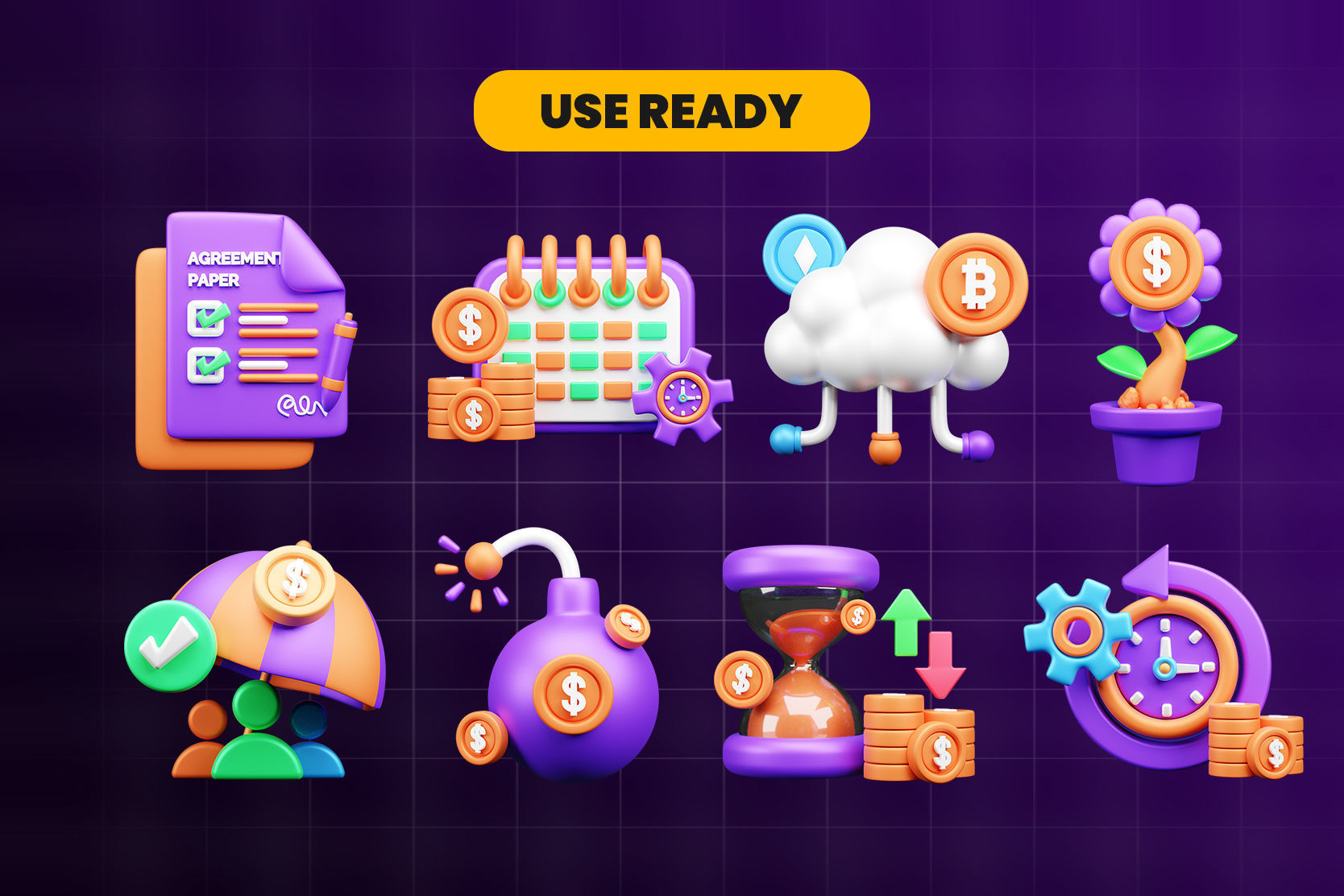 Investment 3d Illustration  Icon Pack 3D model_2