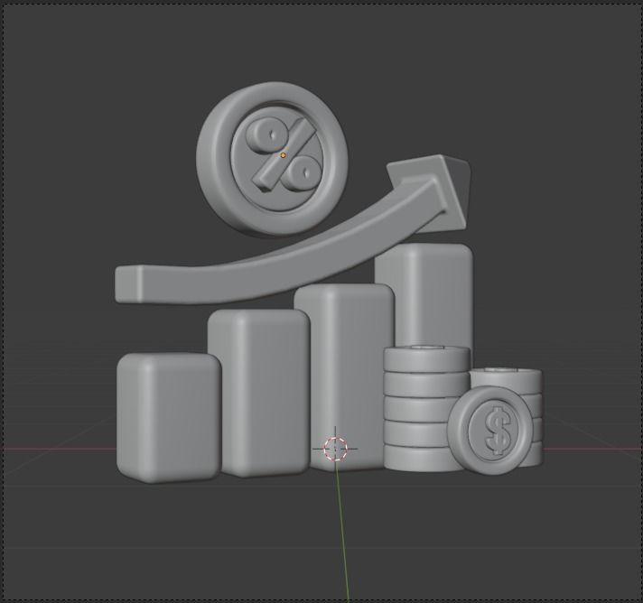 Investment 3d Illustration  Icon Pack 3D model_47