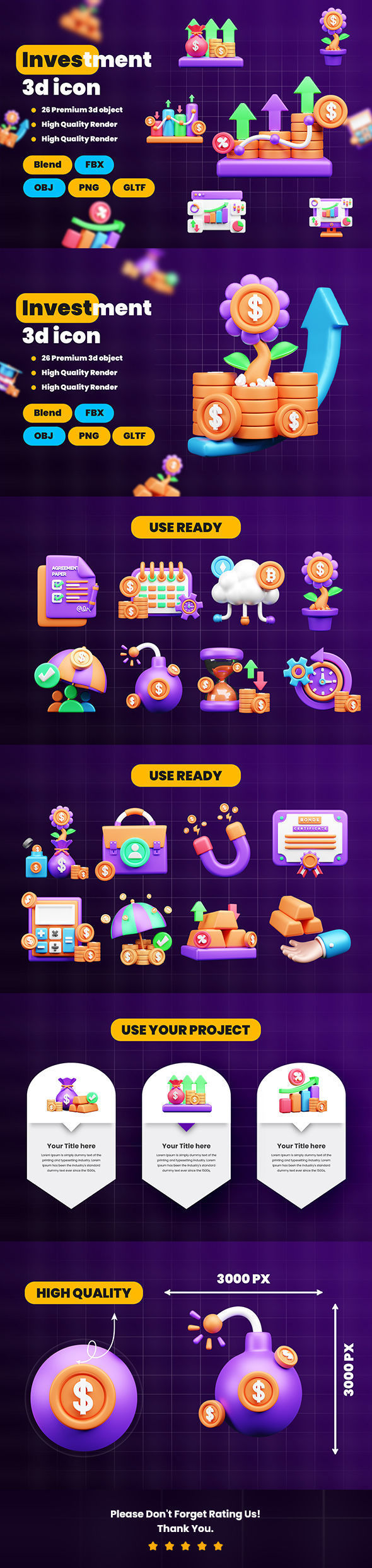 Investment 3d Illustration  Icon Pack 3D model_66