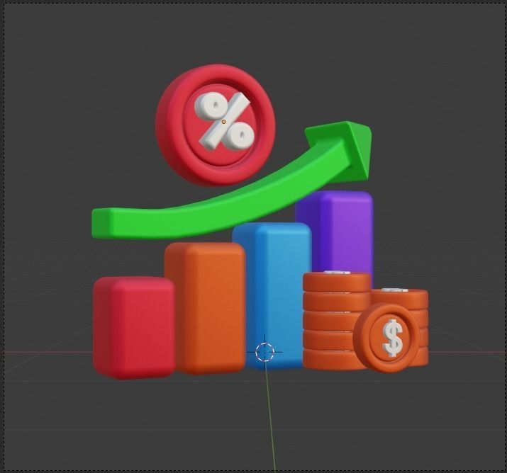 Investment 3d Illustration  Icon Pack 3D model_48