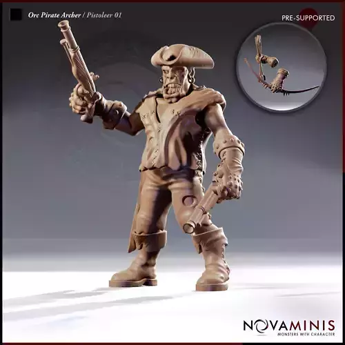 Orc Pirate Archer - Pistoleer 01