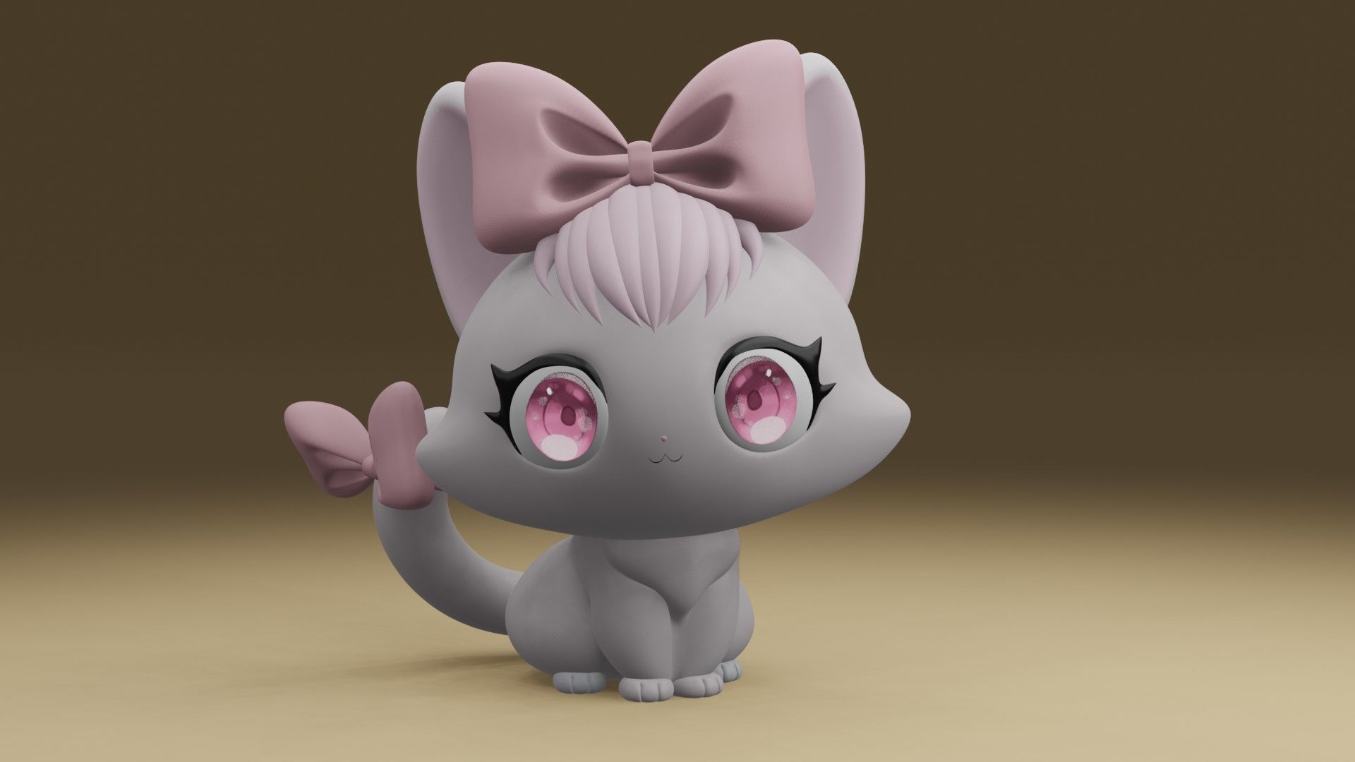cat girl 3D print model_7