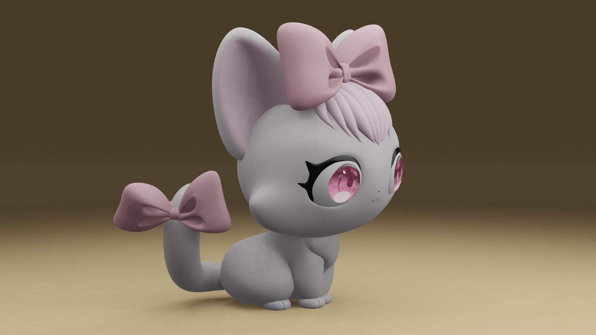 cat girl 3D print model_8