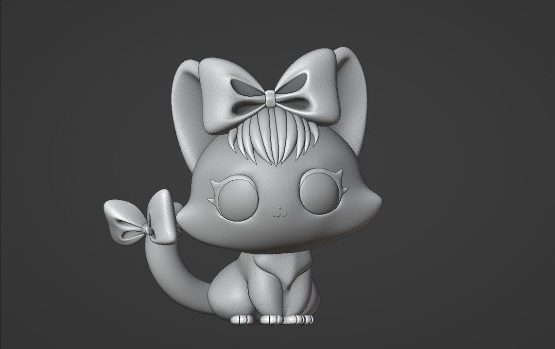 cat girl 3D print model_2