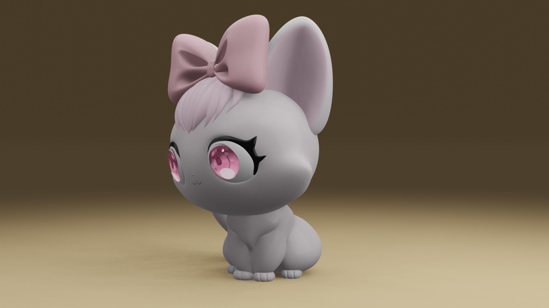 cat girl 3D print model_14