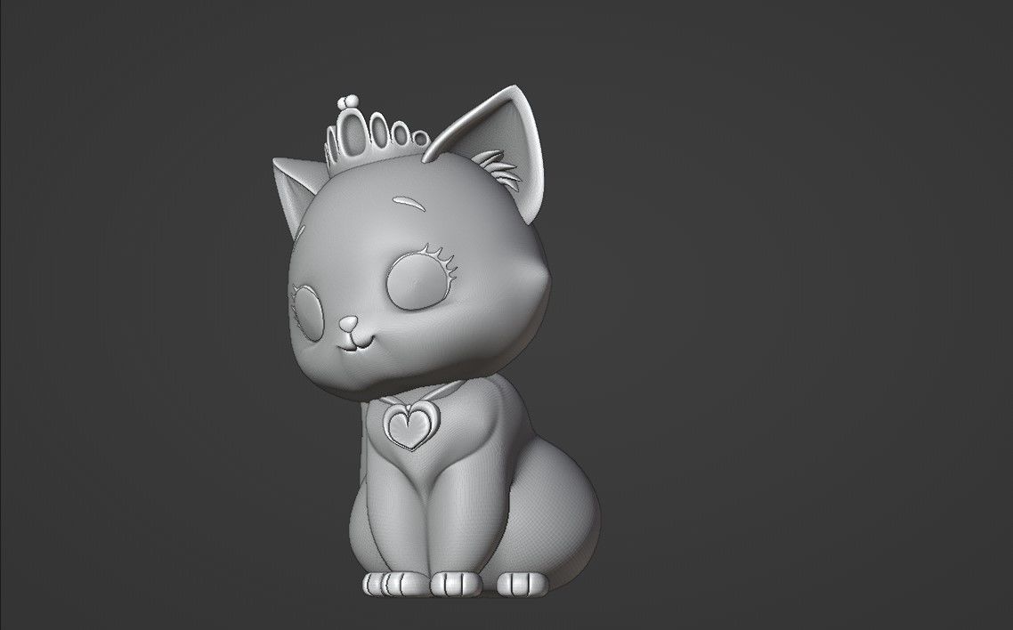 cat queen 3D print model_6
