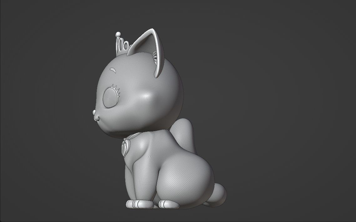 cat queen 3D print model_5