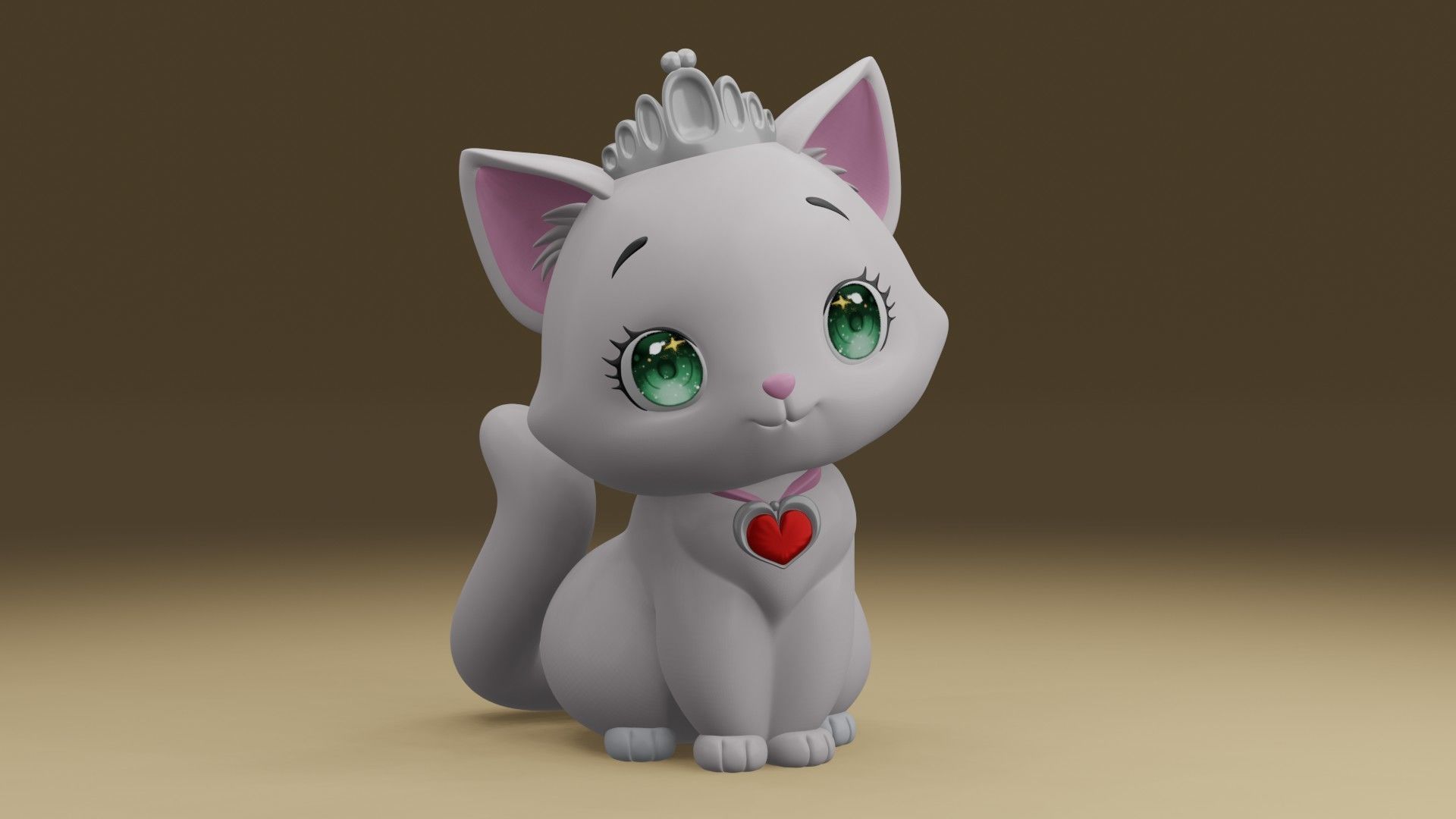 cat queen 3D print model_7