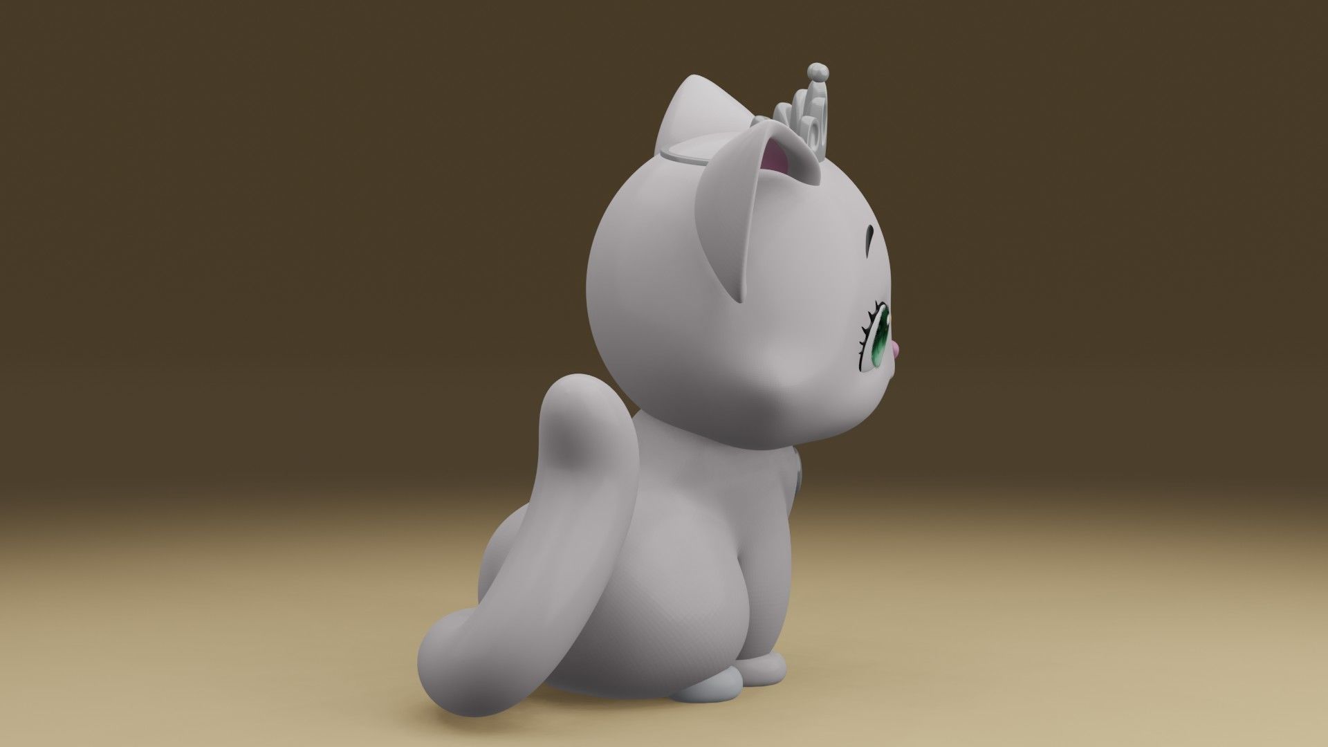 cat queen 3D print model_9