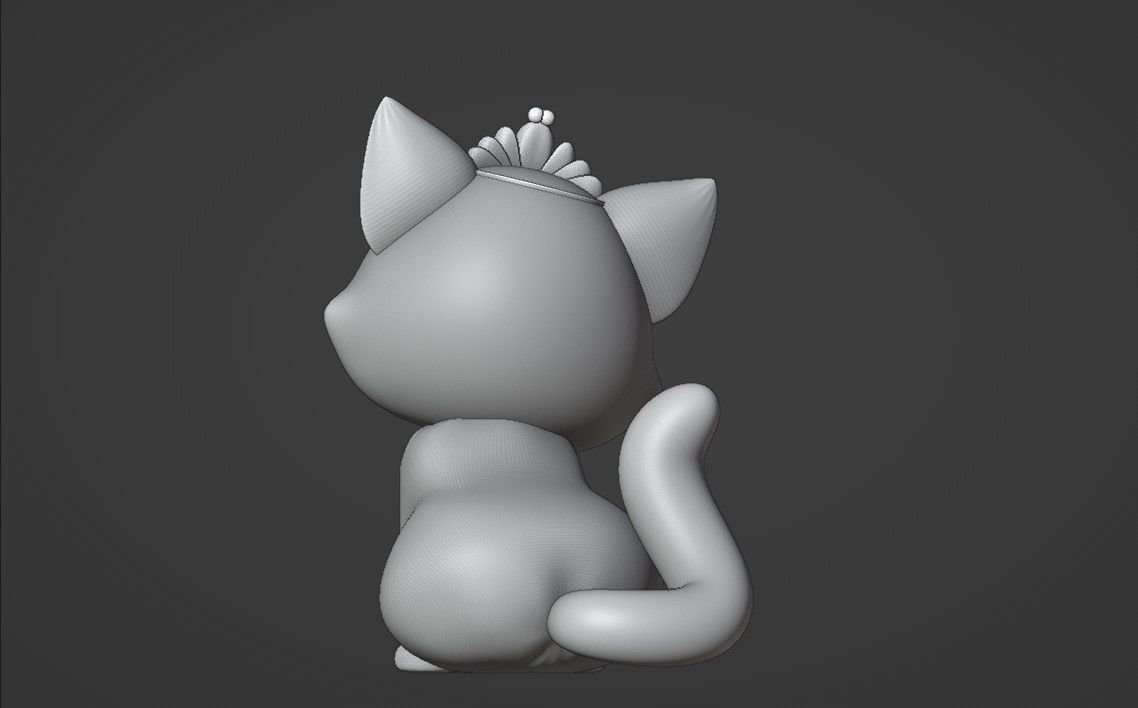 cat queen 3D print model_4