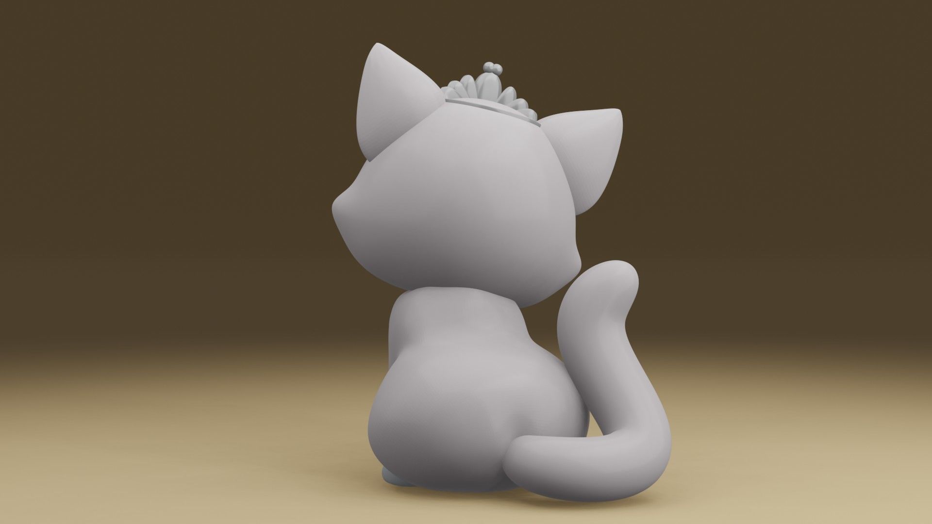 cat queen 3D print model_11