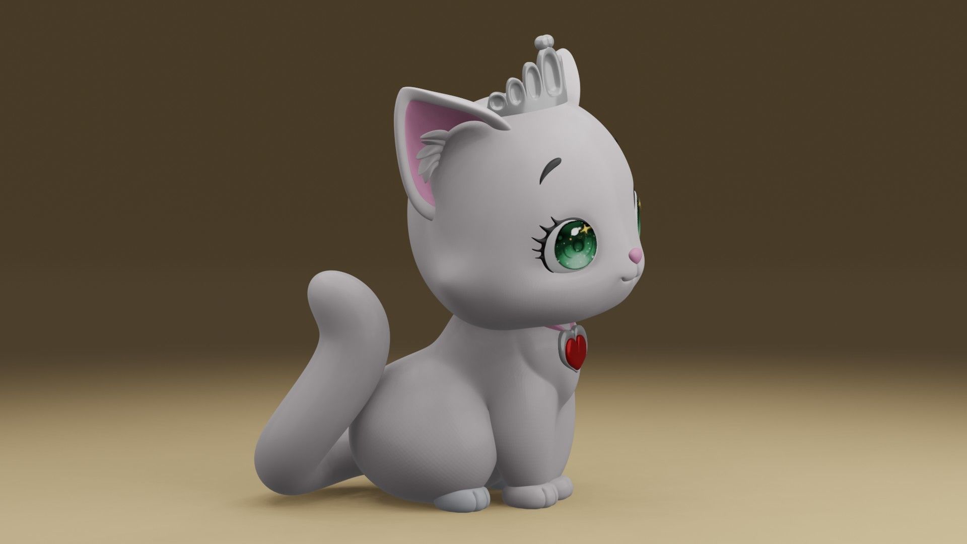 cat queen 3D print model_8