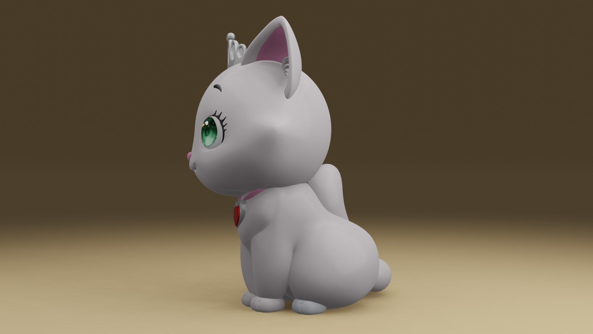 cat queen 3D print model_13